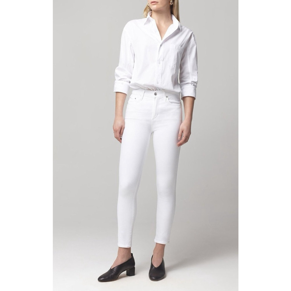 Citizens of Humanity Rocket Crop Mid Rise White Jeans Pants NWT sz 25 skinny